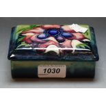 Moorcroft - an Anemone pattern lidded rectangular box