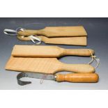 Kitchenalia - two pairs of treen butter pats;