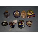 BMC enamel badges, British Legion; etc.