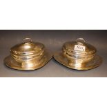 A pair of Georgian silver sauce tureens