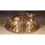 A four-piece silver-plated tea service;