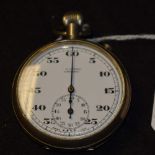 A J W Benson of London Swiss made open face stopwatch, white dial, Arabic numerals 5-60,