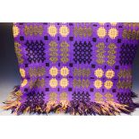 Textiles - Welsh tapestry woolen blanket;