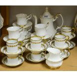 A Royal Albert Val D'or coffee set for six;