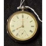 A silver Express English Lever pocket watch,