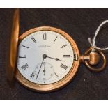 A Waltham gold plated Hunter pocket watch,