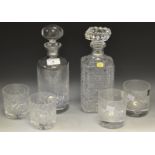 A Gleneagles crystal decanter and two tumblers,