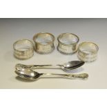 Silver - a pair of silver napkin rings,