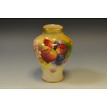 A Royal Worcester baluster shaped vase, painted by Kitty Blake, signed,