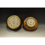 A 19th century clock case and face, the 16cm silvered dial, inscribed Jn.