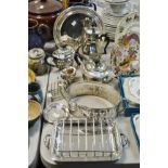 Silver Plated Ware - a silver plated coffee pot; waiter; tea pot and cream jug;