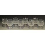 A set of eight Waterford crystal Colleen pattern brandy glasses