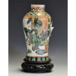 A 19th century Chinese famille verte vase,