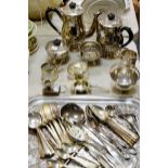Silver Plated Ware - a four piece stop fluted silver plated tea service;