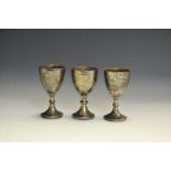 A George V silver miniature pedestal goblet, Barker Brothers Silver Ltd, Birmingham, 1913; others,