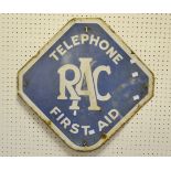 A tin plate sign 'RAC,