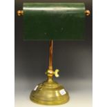 A mid 20th century desk lamp, green shade,