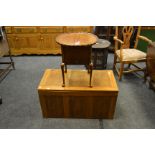 An early 20th century mahogany work box,
