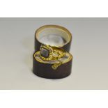 A George IV gold coloured metal mourning ring, the interior inscribed MC, OB 22nd Aug 1825, 2.