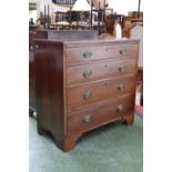 A George III mahogany chest of drawers,