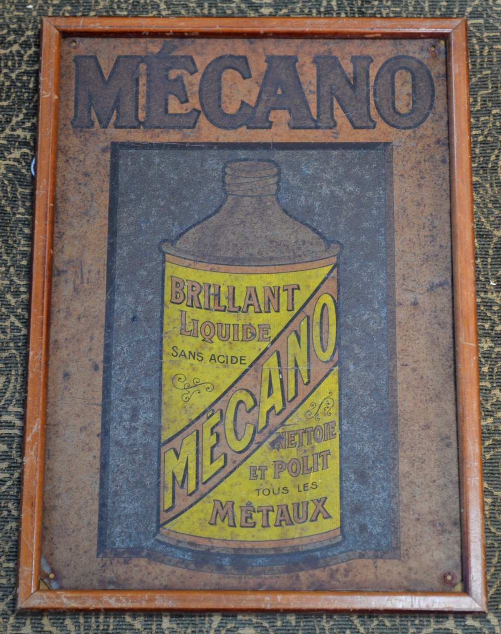 An early tinplate Mecano Polish advertising sign