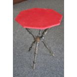 A Victorian octagonal table, circa 1860.