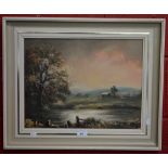 James Preston (20th century) River Derwent signed, oil on canvas,