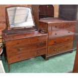 An Edwardian mahogany chest, arched fluted gallery,