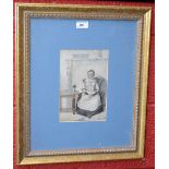 Thomas Laurance? Lady Seated by a Vase of Flowers signed, watercolour,