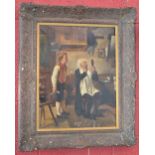 R Miller (19th century) A Close Shave signed , oil on canvas,