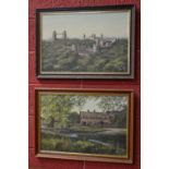 Kevin Platt (20th Century) A pair, Upper Slaughter and Tower of London signed, oils on canvas,