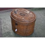 A large Victorian tinplate hatbox