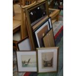 Pictures and prints- coloured etchings; wall mirror etc.