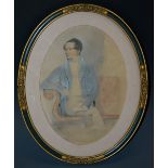 English School (mid 19th century) Portrait of a Young Aristocrat signed with initials, dated 1855,