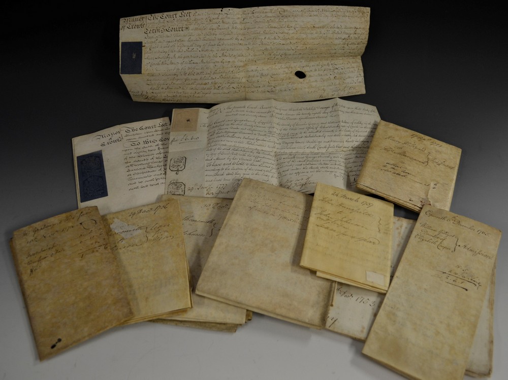 Legal History - Lincolnshire - a collection of vellum manuscripts, indentures and other documents,