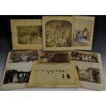 Photography - a set of 7 Victorian b/w photographs of Wells Cathedral, its bishop's palace,