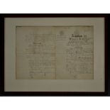 A 19th century French MS indenture, issued under the auspices of Napoleon III,