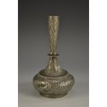 A 19th century Indian/Persian silver rosewater bottle, of Islamic shape,