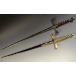 Masonic Interest - a Masonic sword, by Kenning, London, 73cm blade, copper wire-bound grip,