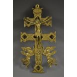 A 19th century Orthodox Patriarchal cross, of typical form,