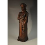 A 19th century oak carving, of Urania, The Muse of Astronomy,