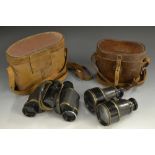 A pair of early 20th century field glasses, by Heath & Co, London, 11cm long,