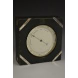 A barometer, by John Noyes, 90 High Street, Tunbridge Wells, green morocco case, silver mounts,