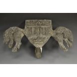 A 19th century architectural lead armorial, cast as the coat of arms of the University of Oxford,