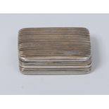 A George III silver rounded rectangular vinaigrette, reeded overall, hinged cover,