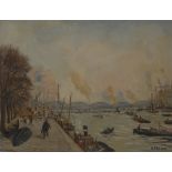 Jean Eugene Bersier (French 1895 - 1978) Rotterdam signed, oil on board,