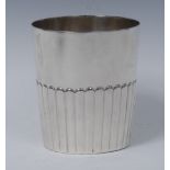 A George III silver half-fluted beaker, gilt interior, Thomas & Joseph Guest & Joseph Craddock,