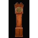 An 18th century oak and mahogany crossbanded longcase clock,