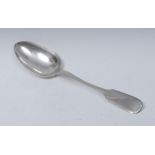 A Russian silver Fiddle pattern basting or serving spoon, 28cm long, kokoshnik mark,