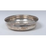 A 19th century Ottoman Turkish silver bowed circular bowl, engine turned,